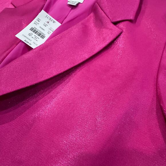 J.Crew Factory high-shine pink double-breasted blazer 8P petite NWT - Picture 6 of 9